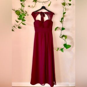 Elegant Wine Floor-Length Dress by Bill Levkoff
